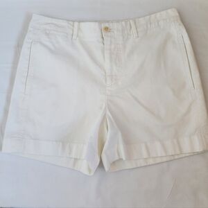 Vince Patch Pocket High Waisted Shorts Cream Off White Cotton Summer Basic 10